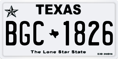 TX license plate BGC1826