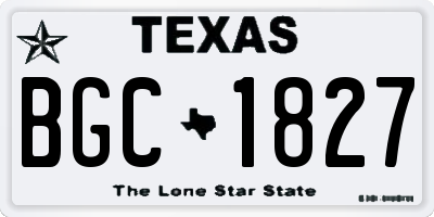 TX license plate BGC1827