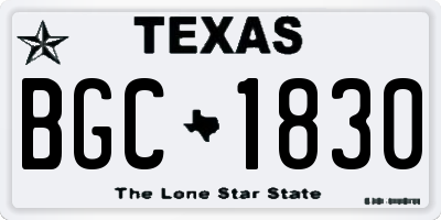 TX license plate BGC1830