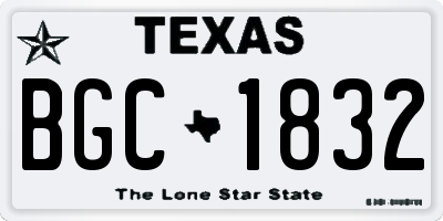 TX license plate BGC1832