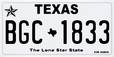 TX license plate BGC1833