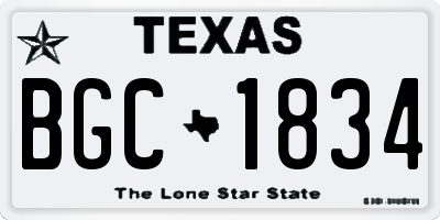 TX license plate BGC1834