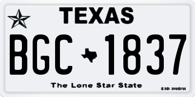 TX license plate BGC1837