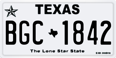 TX license plate BGC1842