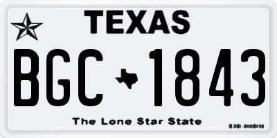 TX license plate BGC1843