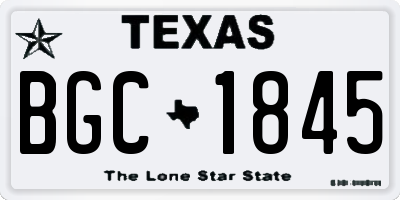 TX license plate BGC1845