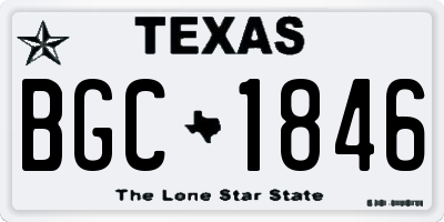 TX license plate BGC1846