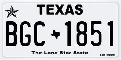 TX license plate BGC1851