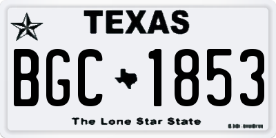 TX license plate BGC1853