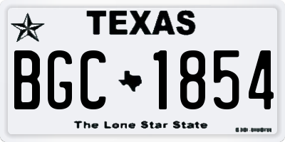 TX license plate BGC1854