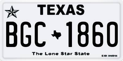 TX license plate BGC1860