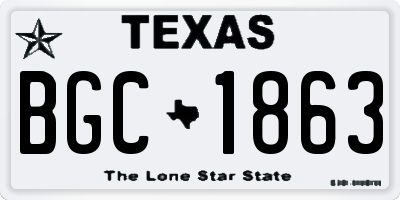 TX license plate BGC1863