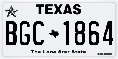 TX license plate BGC1864