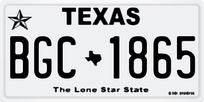TX license plate BGC1865