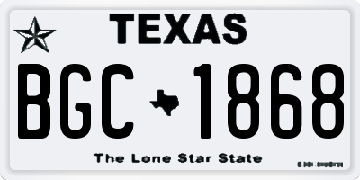 TX license plate BGC1868