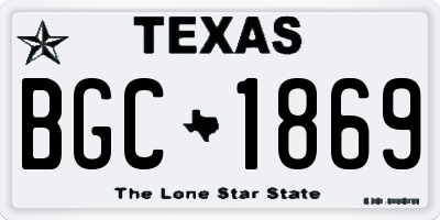TX license plate BGC1869