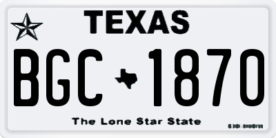 TX license plate BGC1870