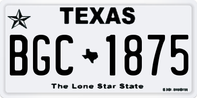 TX license plate BGC1875