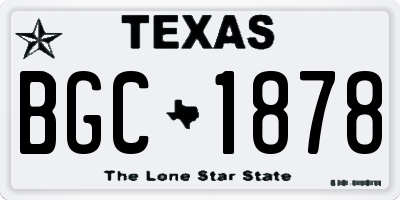 TX license plate BGC1878