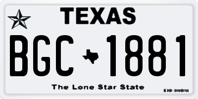 TX license plate BGC1881