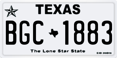 TX license plate BGC1883