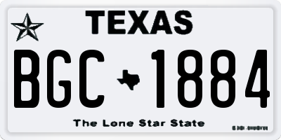 TX license plate BGC1884