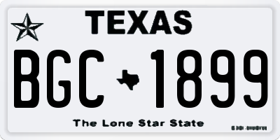 TX license plate BGC1899