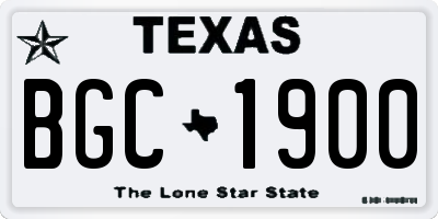 TX license plate BGC1900