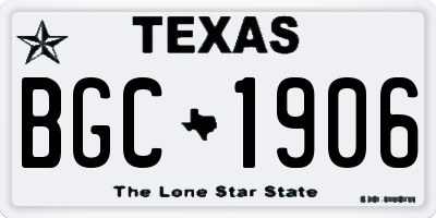 TX license plate BGC1906