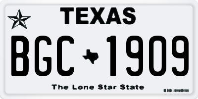 TX license plate BGC1909
