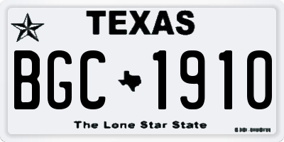 TX license plate BGC1910