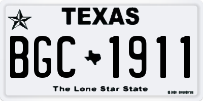 TX license plate BGC1911