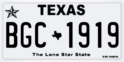 TX license plate BGC1919