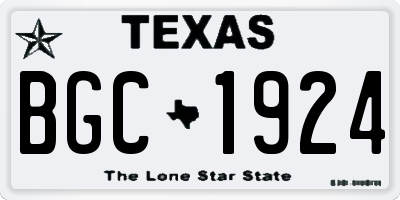 TX license plate BGC1924