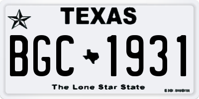 TX license plate BGC1931