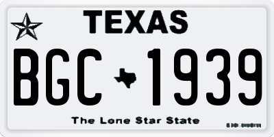 TX license plate BGC1939