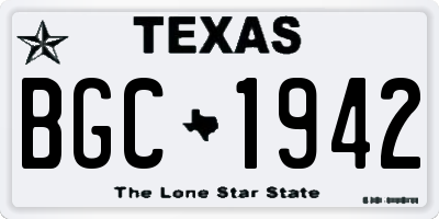 TX license plate BGC1942