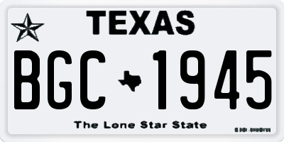 TX license plate BGC1945