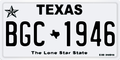 TX license plate BGC1946