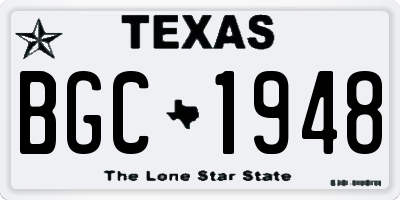 TX license plate BGC1948
