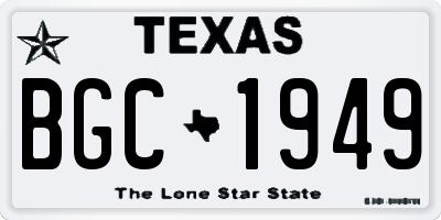 TX license plate BGC1949