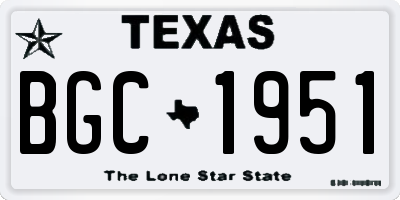 TX license plate BGC1951