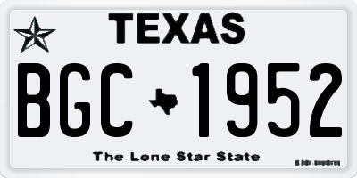TX license plate BGC1952