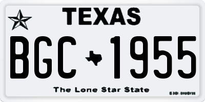 TX license plate BGC1955