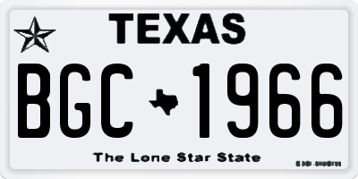 TX license plate BGC1966