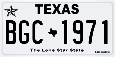 TX license plate BGC1971