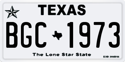 TX license plate BGC1973