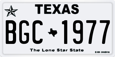 TX license plate BGC1977