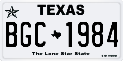 TX license plate BGC1984