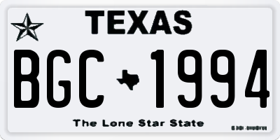 TX license plate BGC1994